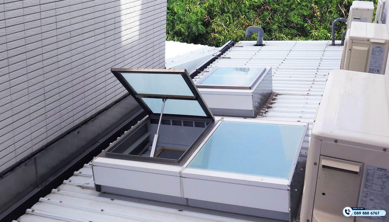 Giếng trời thông minh Mở tự động PCCC 1300x900 (mm) - Ảnh 9