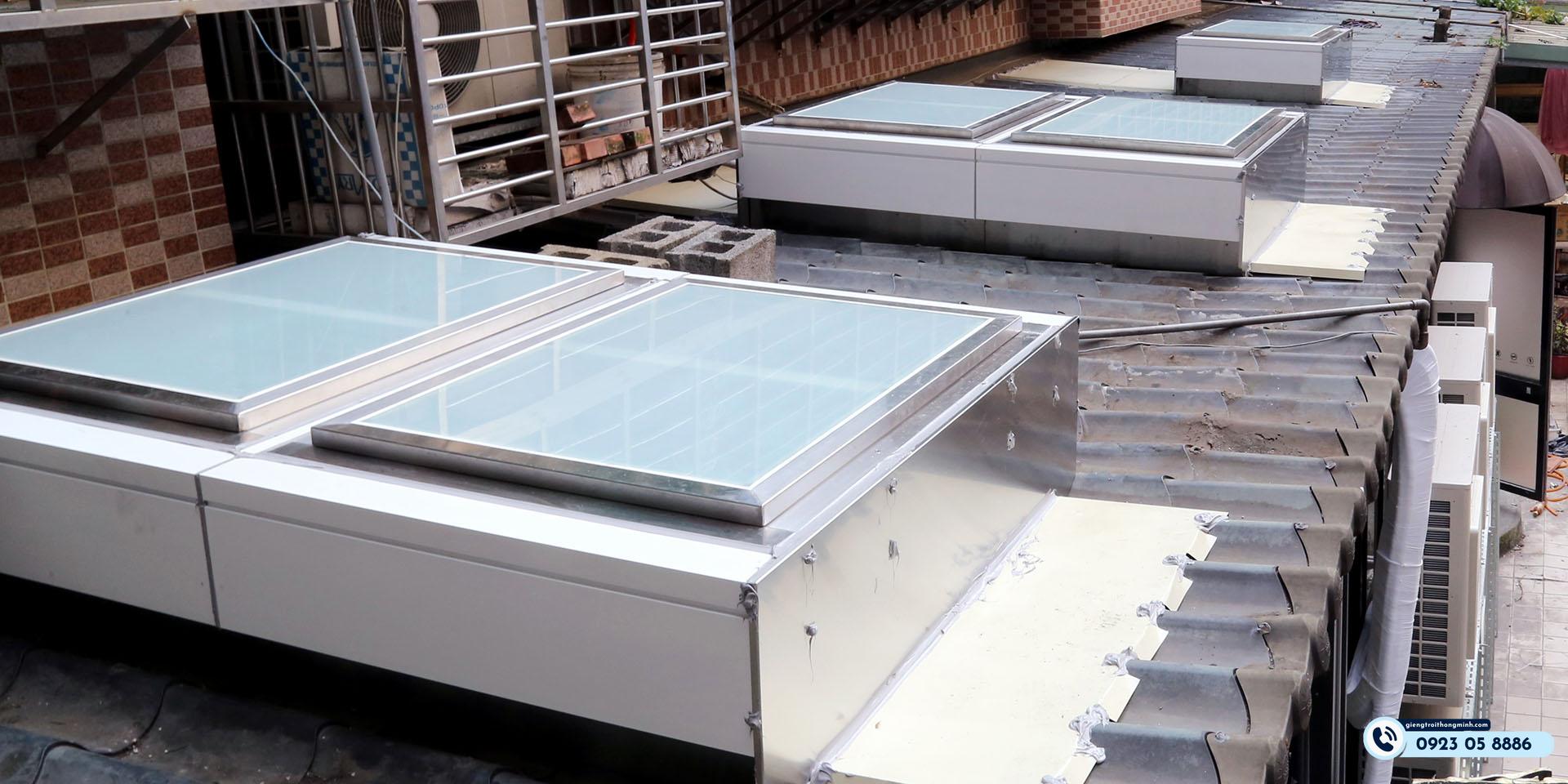 Giếng trời thông minh Mở tự động PCCC 1300x900 (mm) - Ảnh 7