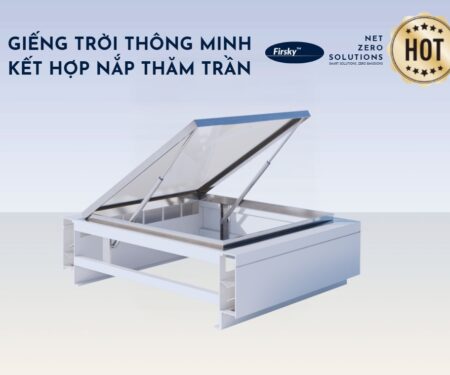 Giếng trời thông minh kết hợp Nắp thăm trần 1100x900 (mm)