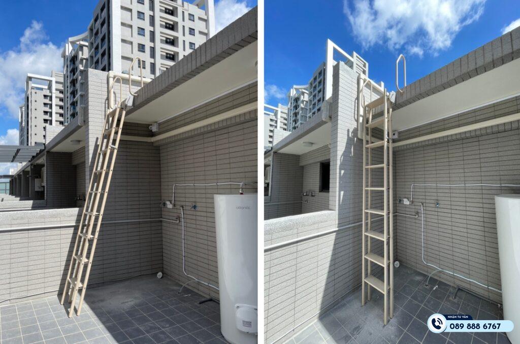 thang xếp lên gác mái