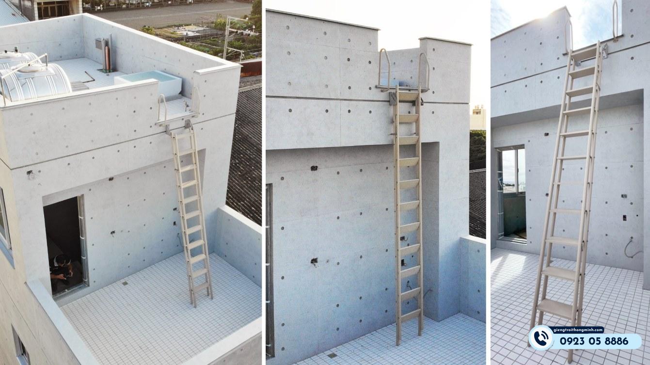 thang xếp lên gác mái