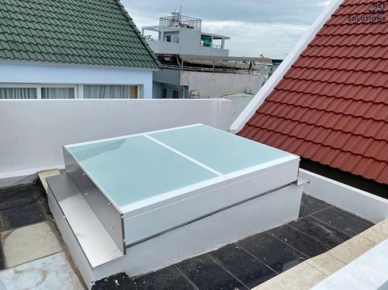 Giếng trời thông minh lắp trên mặt bê tông