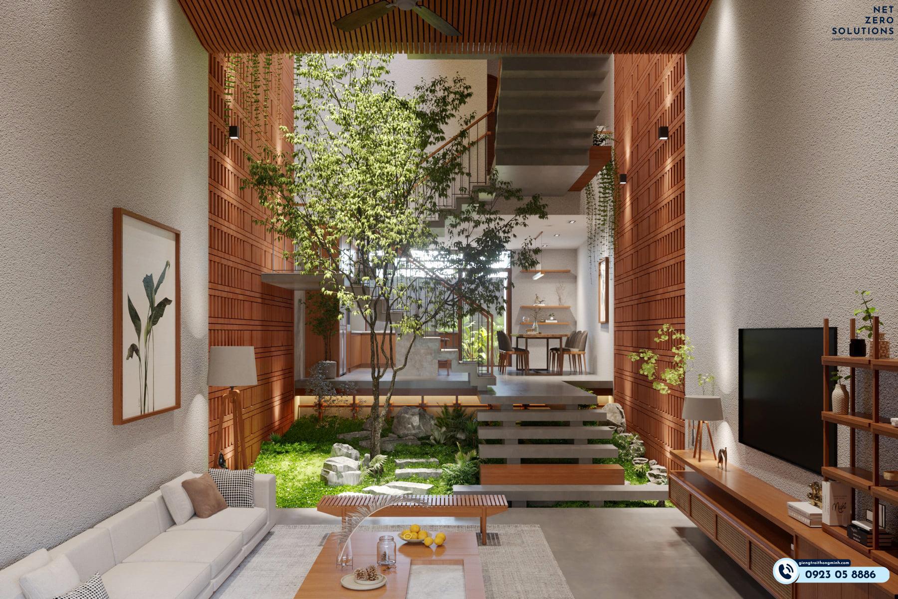 Mẫu giếng trời cầu thang