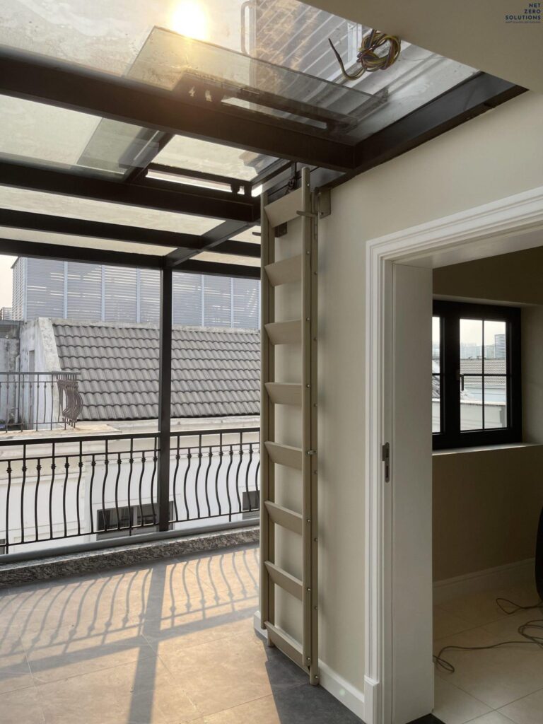 Lắp thang gấp thông minh Firsky cho biệt thự Vinhomes Riverside