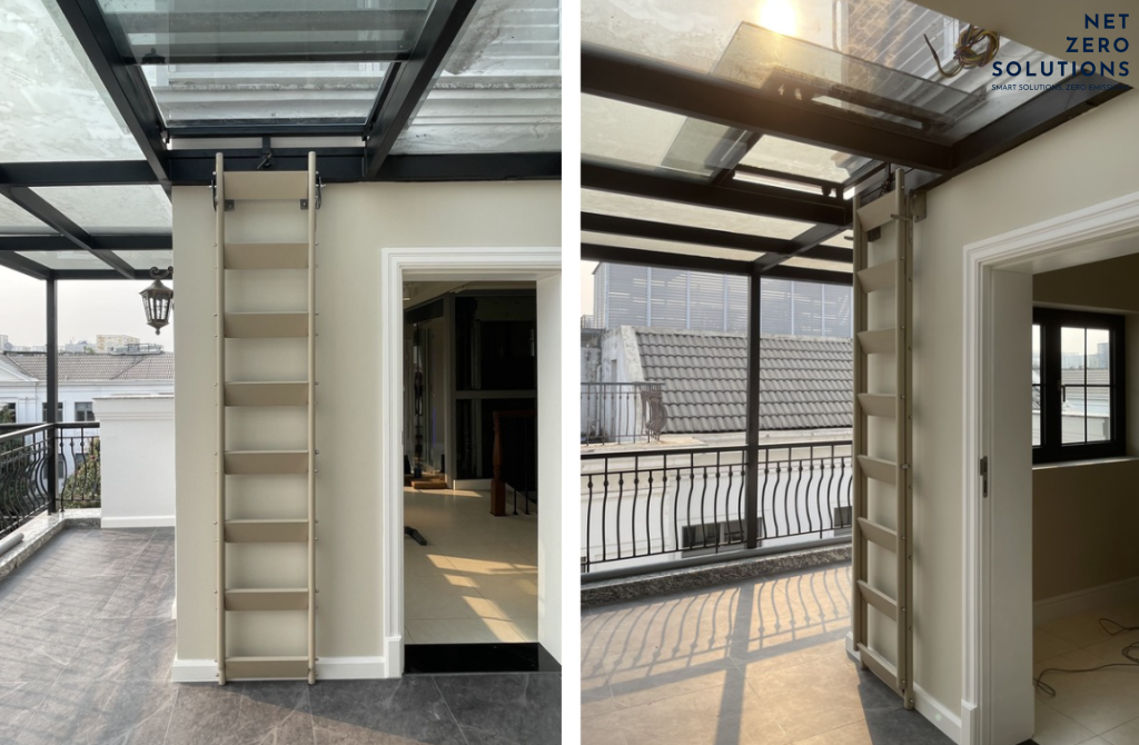 Lắp thang gấp thông minh Firsky cho biệt thự Vinhomes Riverside