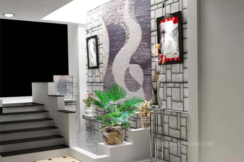 Tranh đá giếng trời trừu tượng