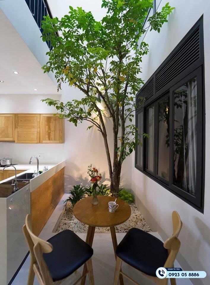 mẫu đặt bếp dưới giếng trời