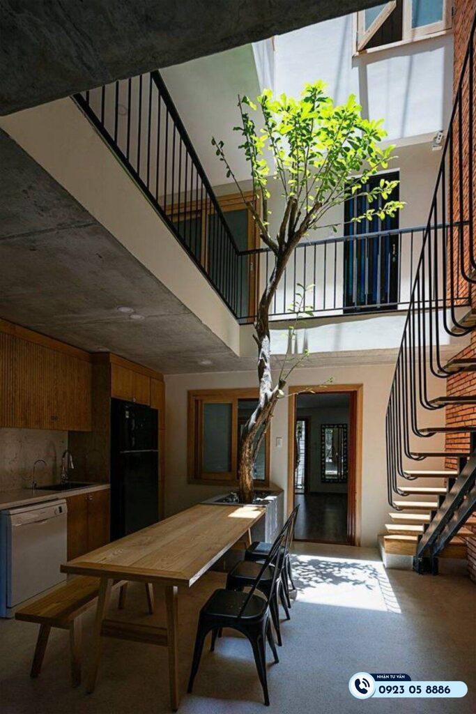 mẫu đặt bếp dưới giếng trời