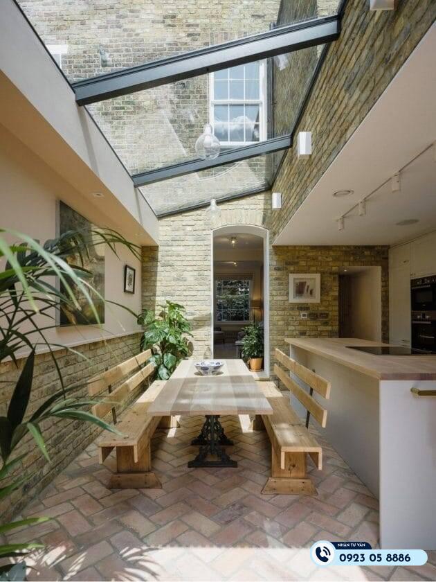 mẫu đặt bếp dưới giếng trời