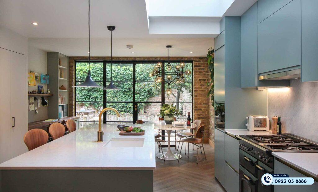 mẫu đặt bếp dưới giếng trời