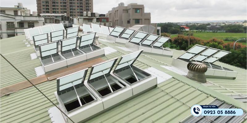 vị trí giếng trời cho nhà mái tôn
