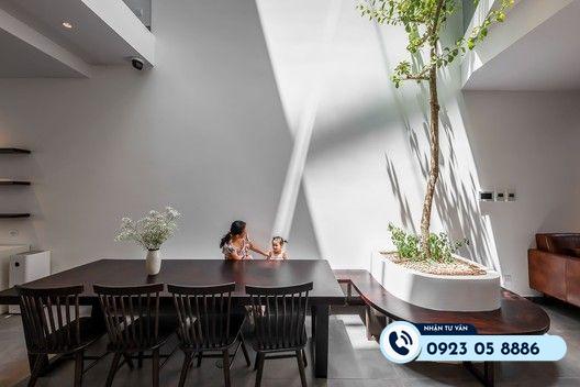 giếng trời cho nhà ống 2 tầng cuối nhà