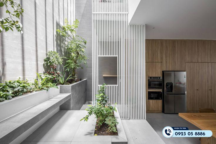 giếng trời cho nhà ống 2 tầng đẹp