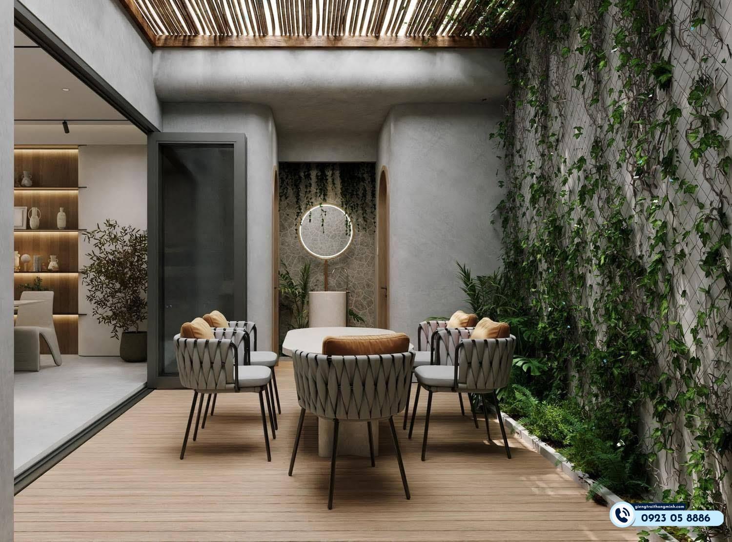 cách trang trí giếng trời đẹp