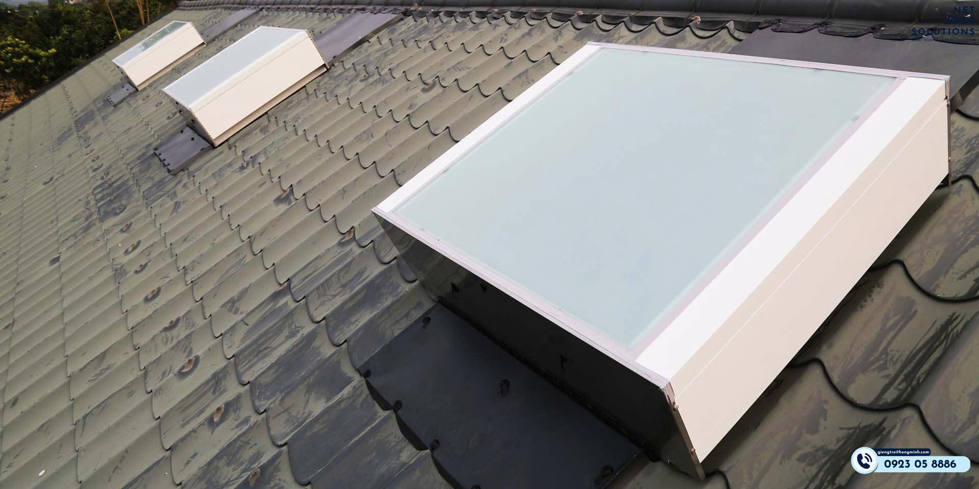 vị trí đặt giếng trời trên mái ngói
