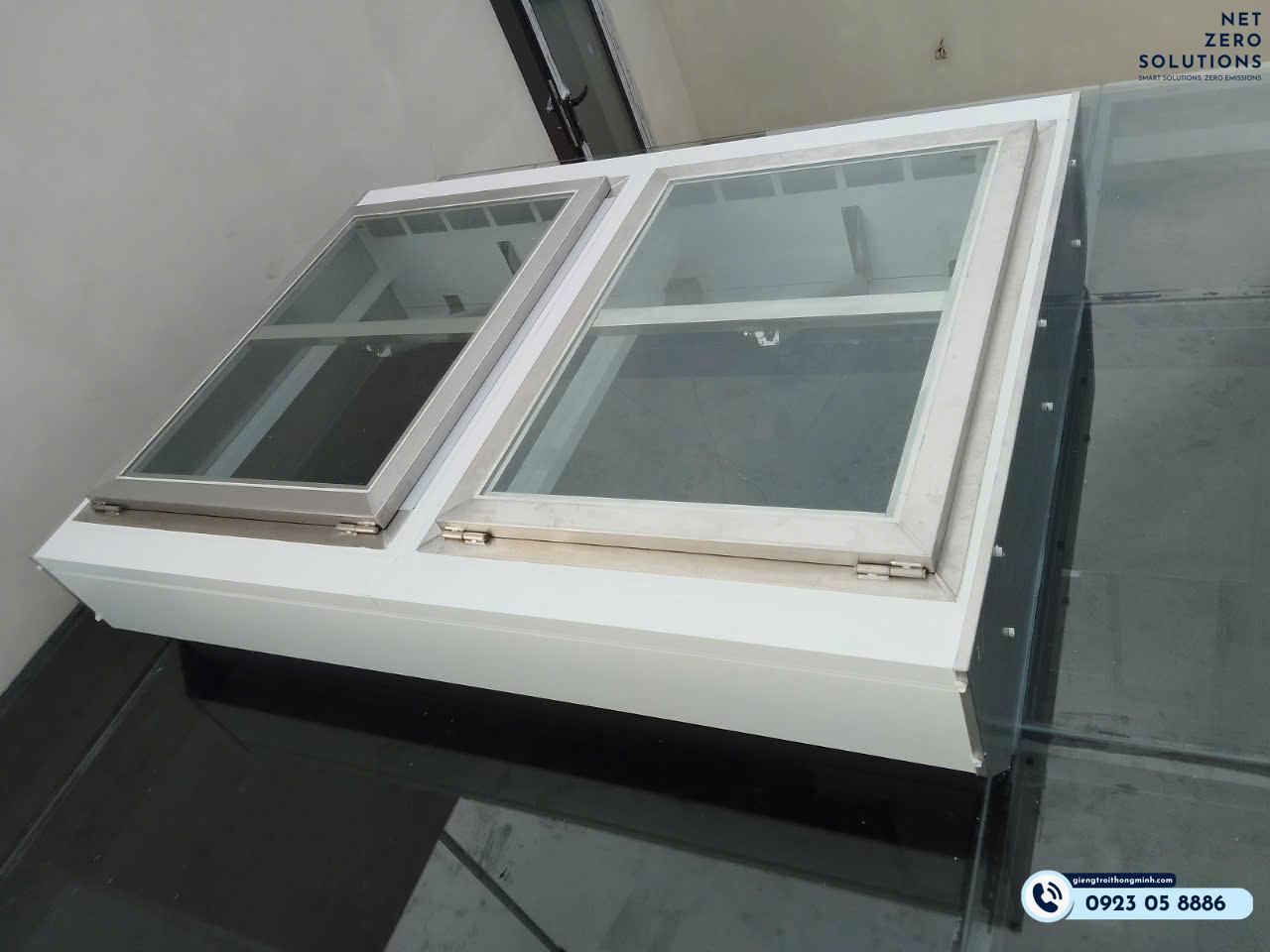 giếng trời thông minh cho mái kính hiện đại