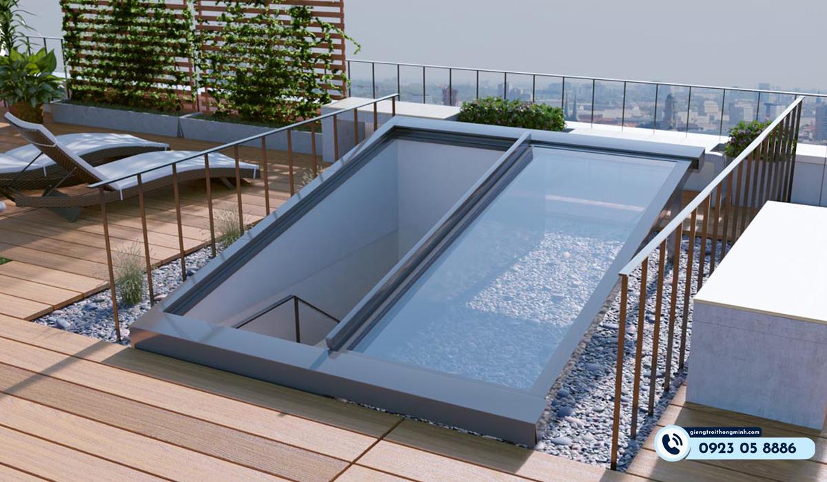 mái trượt giếng trời kéo cấp bằng tay là gì