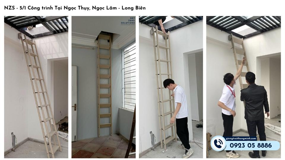 thang nhôm gấp thăm trần