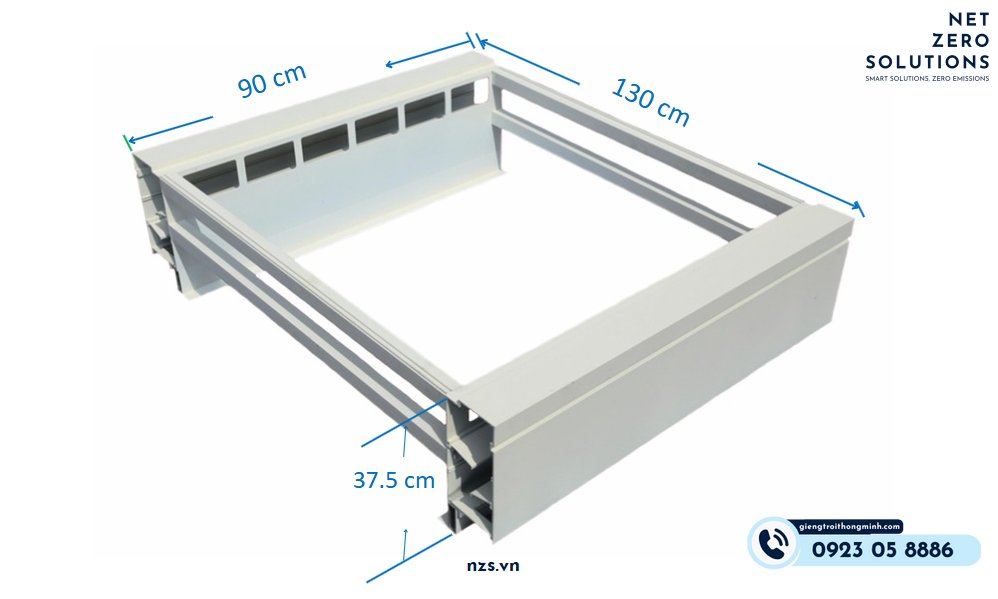 Khung nhôm Giếng trời thông minh Firsky Đài Loan 1300x900 (loại lớn) - Ảnh 2