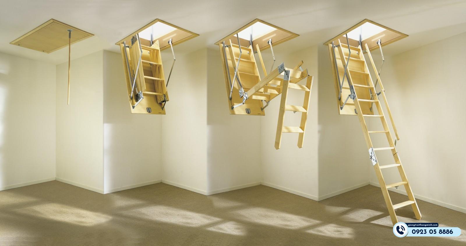 thiết kế Kích thước thang lên mái