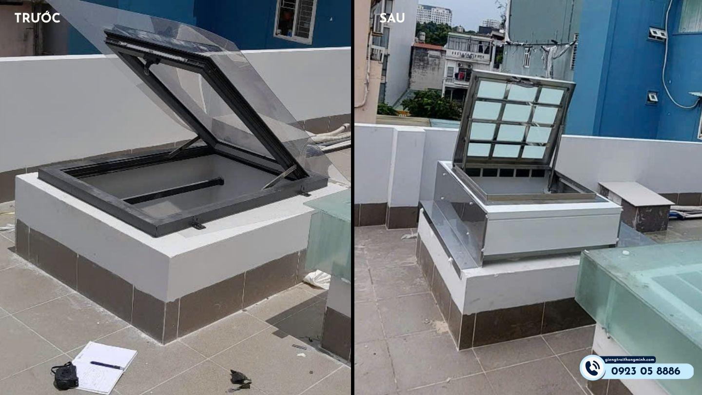 Giếng trời thông minh kết hợp nắp thăm trần