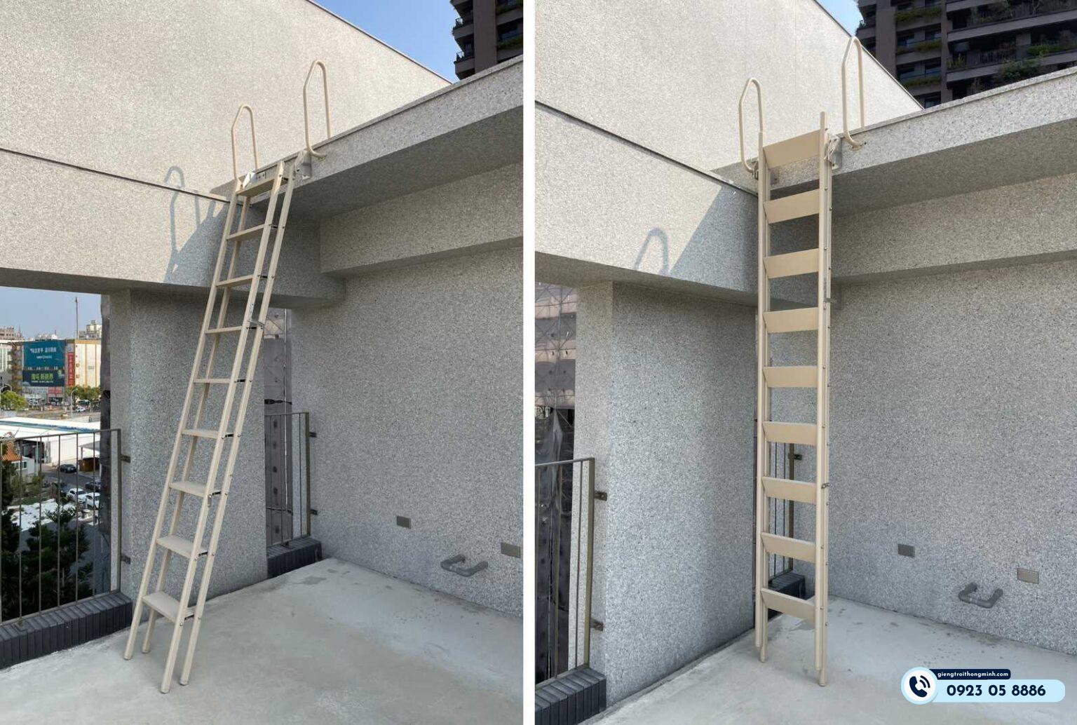thang nhôm có tay vịn