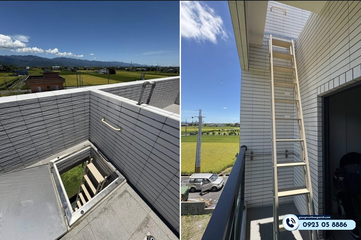 thang nhôm có tay vịn