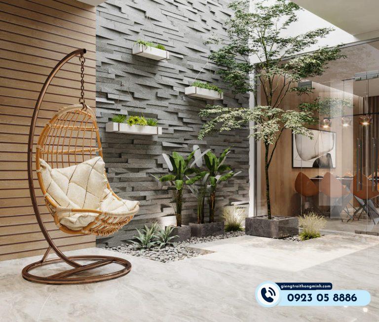 giếng trời phía sau nhà ống
