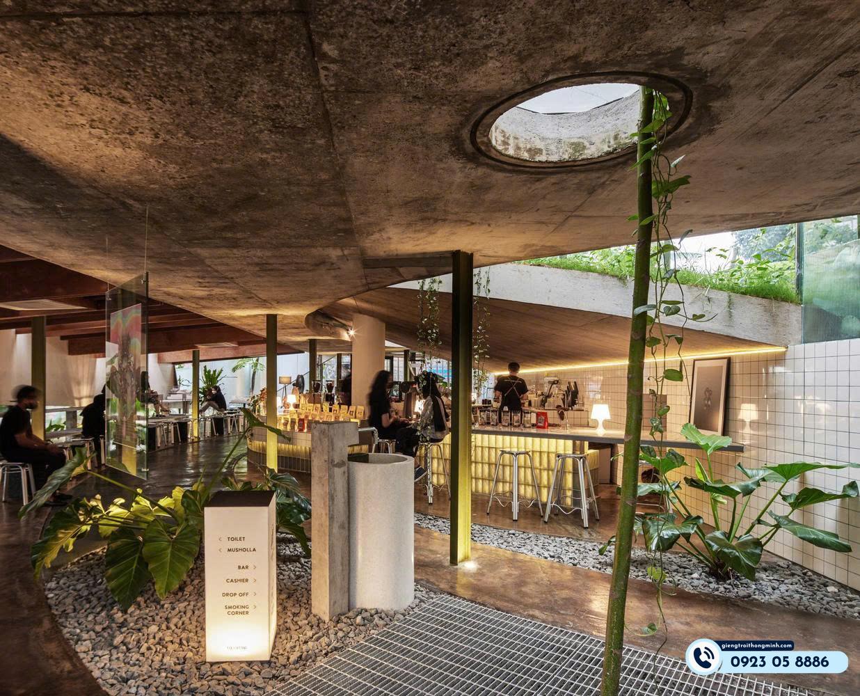 quán cafe có giếng trời