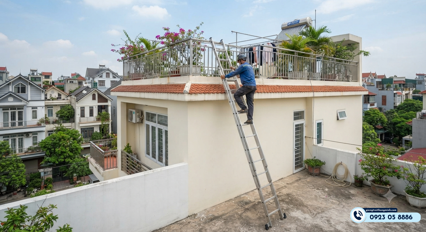 có nên làm cầu thang lên sân thượng