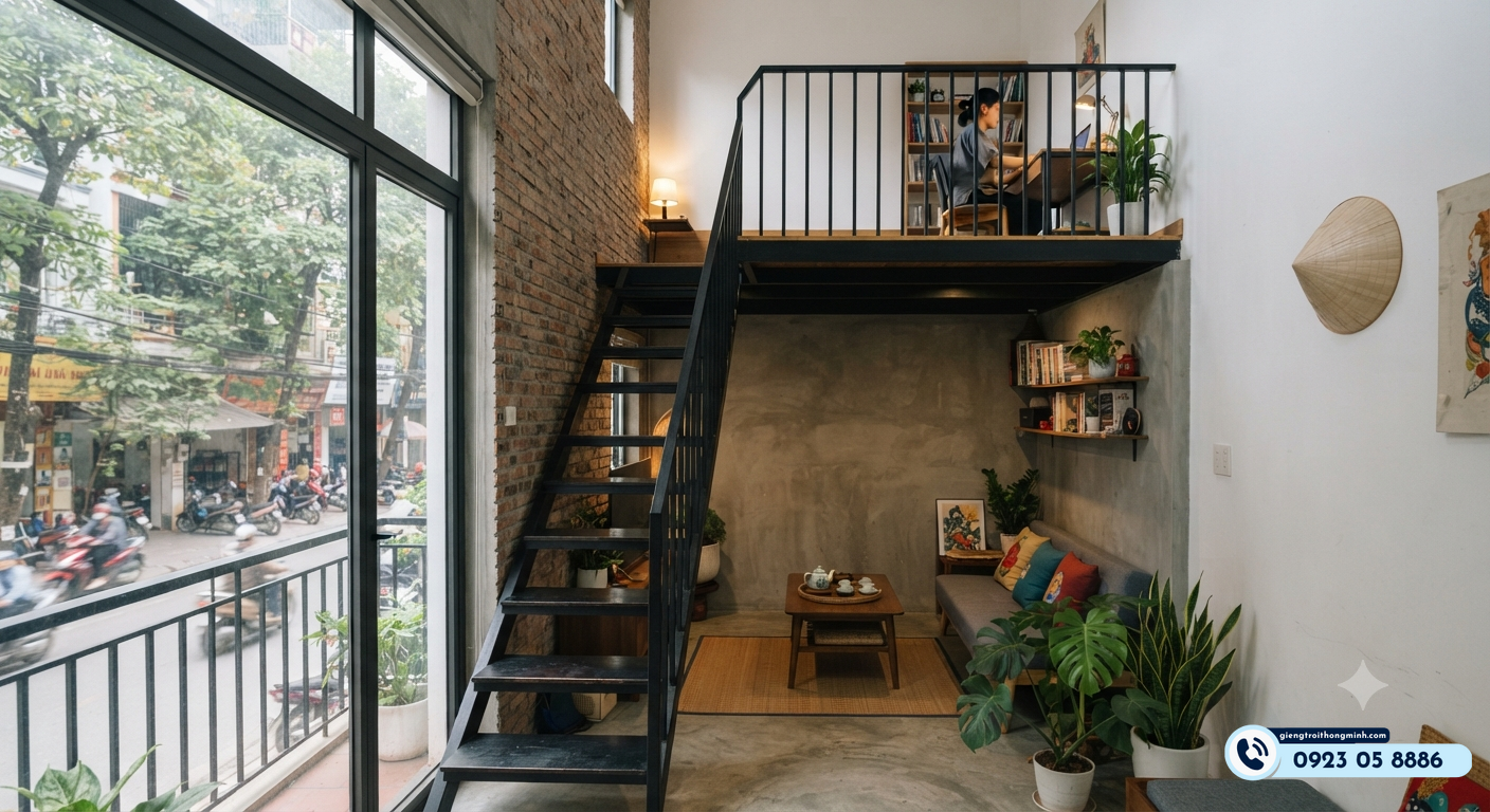 mẫu cầu thang sắt gác lửng
