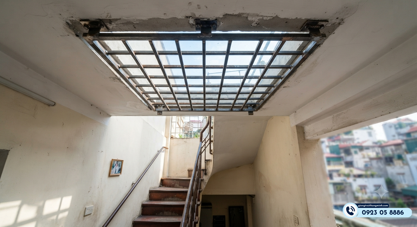 mẫu khung sắt giếng trời