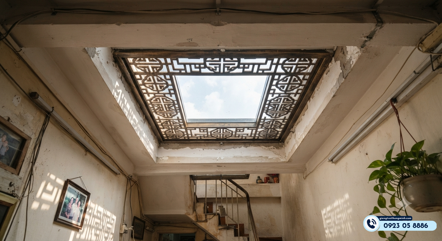 mẫu khung sắt giếng trời