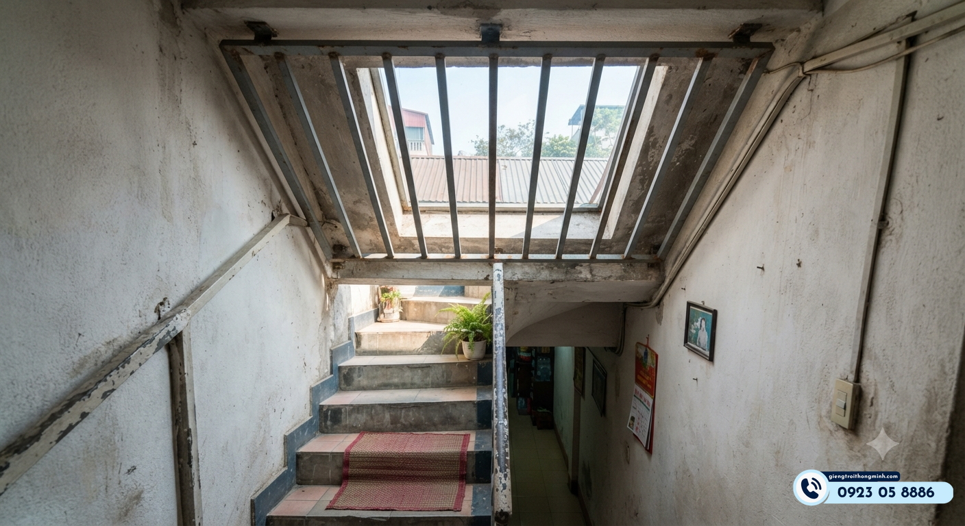mẫu khung sắt giếng trời